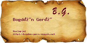 Bogdán Gerő névjegykártya
