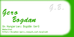 gero bogdan business card