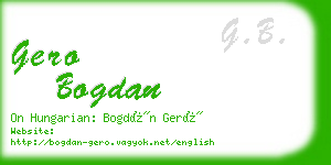 gero bogdan business card